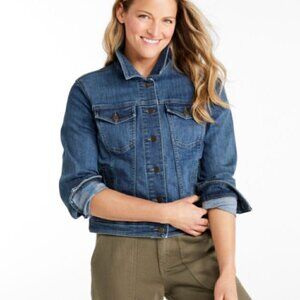 LL Bean Women's Jean Jacket with Stretch Size XS Oversized Preppy 90's Y2K EUC